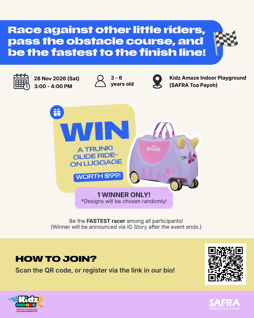 Trunki is Gliding to SAFRA (Toa Payoh)