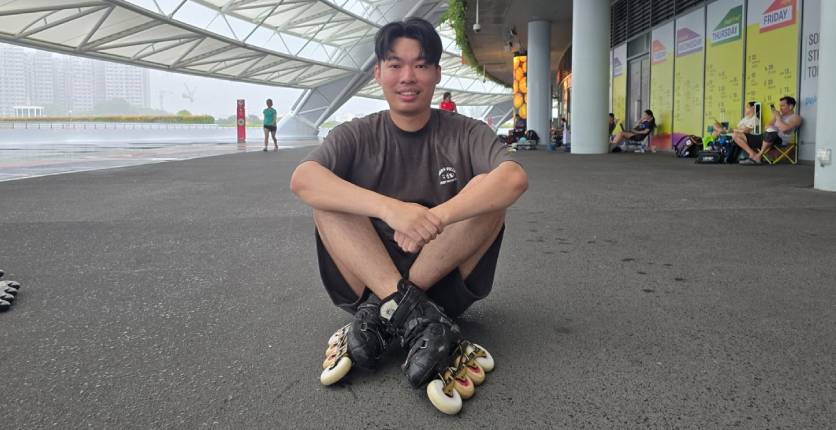 Inline skater Ernest Wong