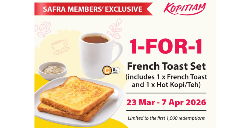 Kopitiam SAFRA App Exclusive 1-for-1 deal 
