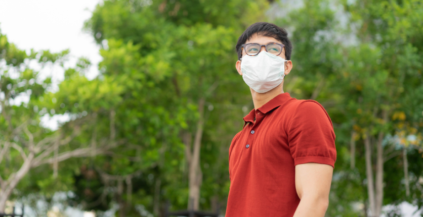 Man in mask Haze Singapore