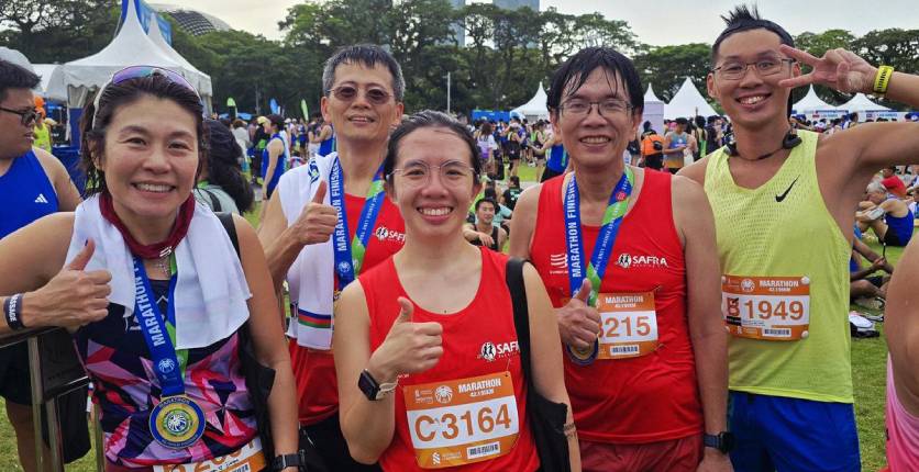 Melvyn Sim after completing the Sub-4 Marathon