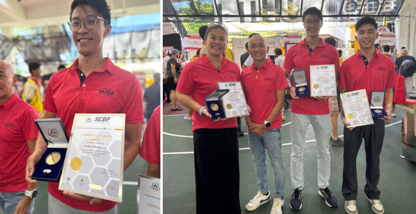 SAFRA Jurong Lifeguard team at Community Lifesaver Award presentation