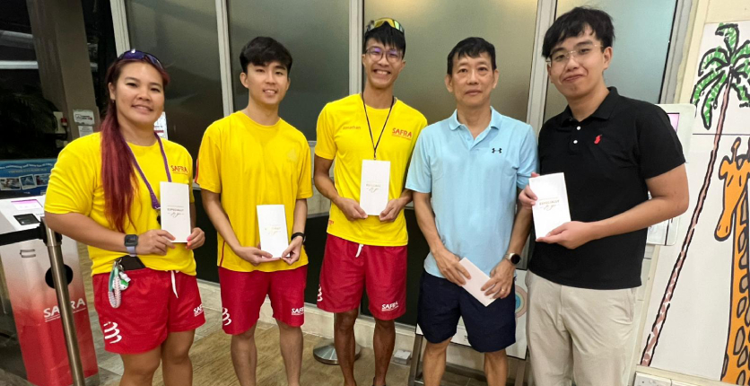 SAFRA Jurong lifeguards with Mr Tay and Zhen Hui main