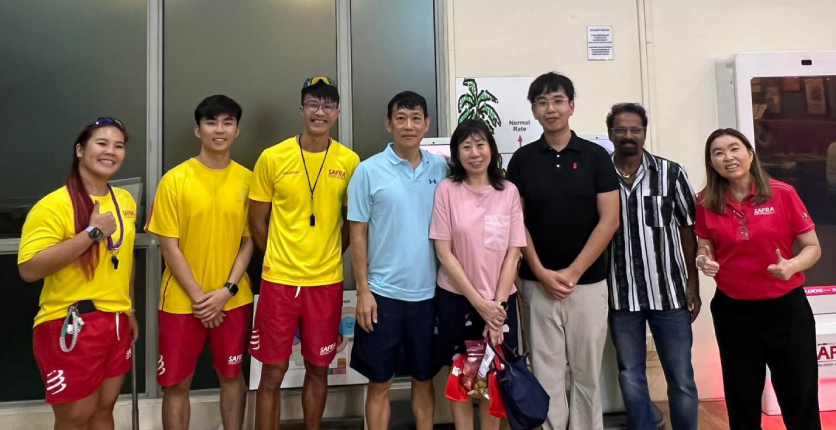 SAFRA Jurong lifeguards with Mr Tay and Zhen Hui