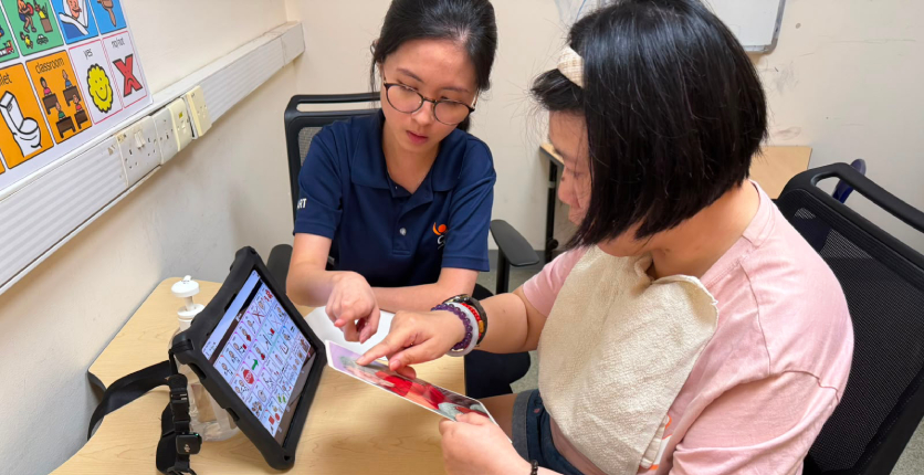 Yee Hua with CPAS Speech Therapist Melanie