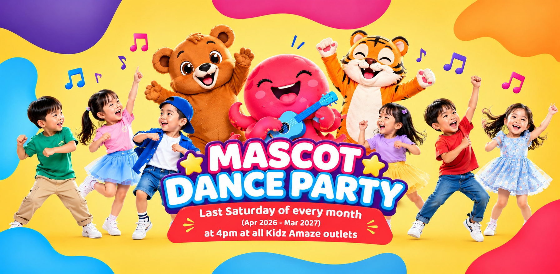 Monthly Mascot Dance Party at Kidz Amaze
