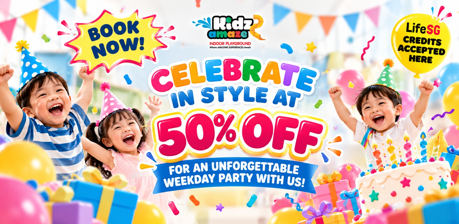 50% off Party Room on weekdays